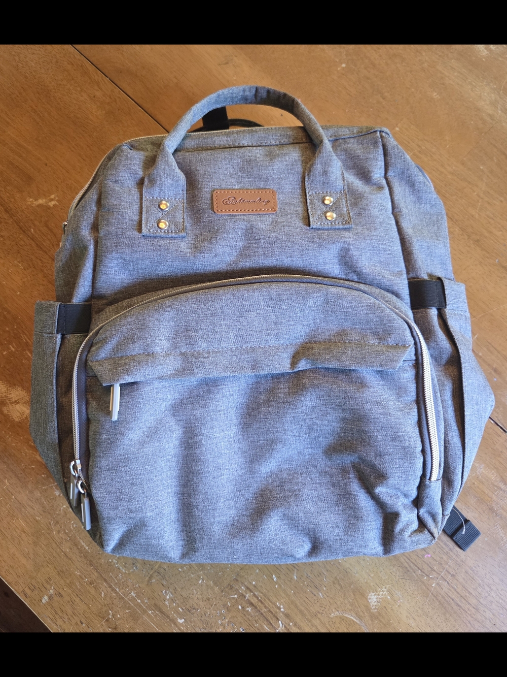 Grey Diaper Bag With Changing Station